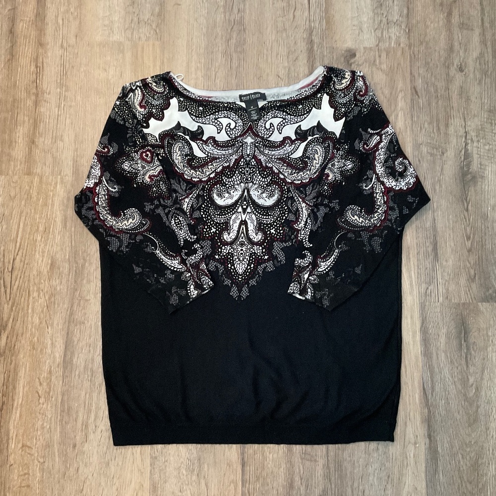 White House Black Market, Medium, Black, White, Red, Tan, Grey